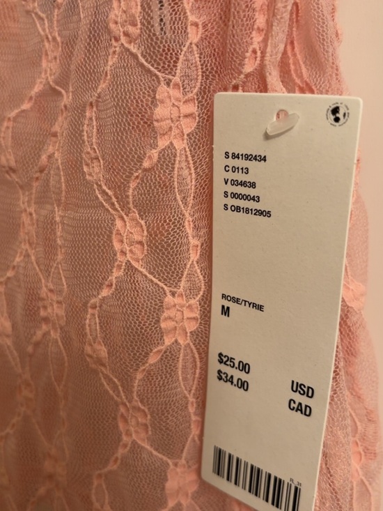 NWT Urban Outfitters Light Pink Lace Camisole - Picture 3 of 3